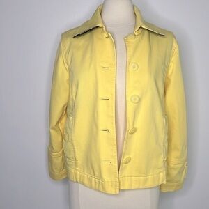 LL Bean lemon yellow cotton canvas jacket size medium
